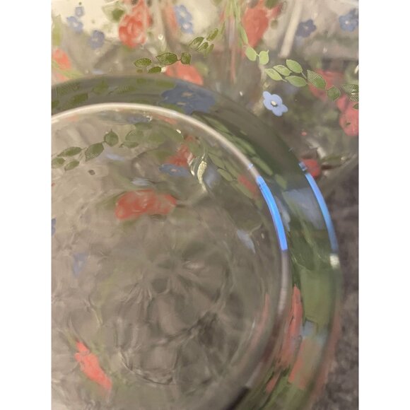 6 Vintage Libbey Pfaltzgraff Bonnie Brae Tea Rose Tumblers  5.75" Tall  # 2194 - Picture 3 of 4